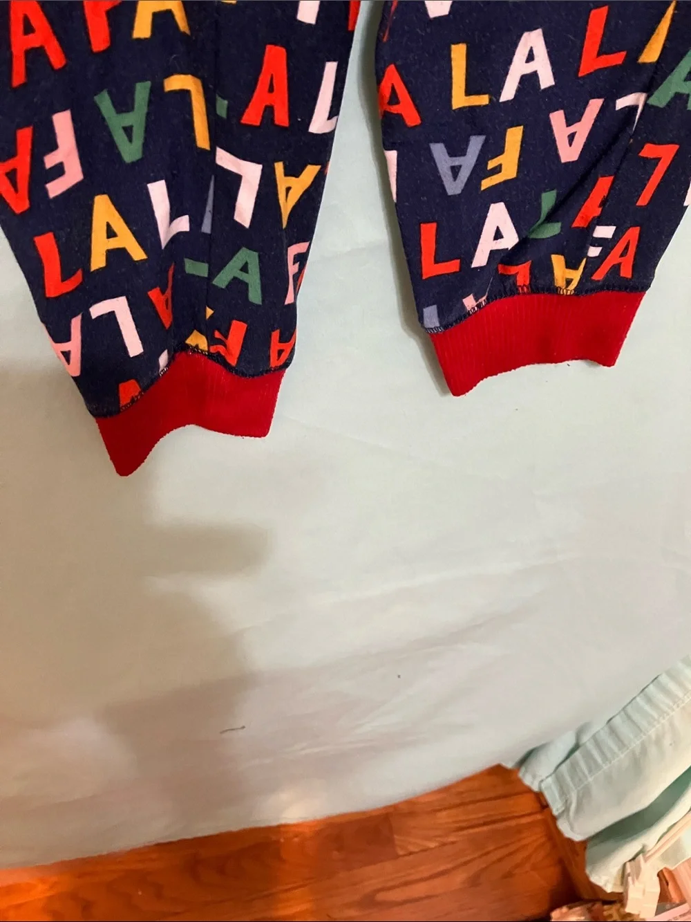 Derek Heart Navy 'FA LA LA' Multicolor Holiday Kids Pajama Set